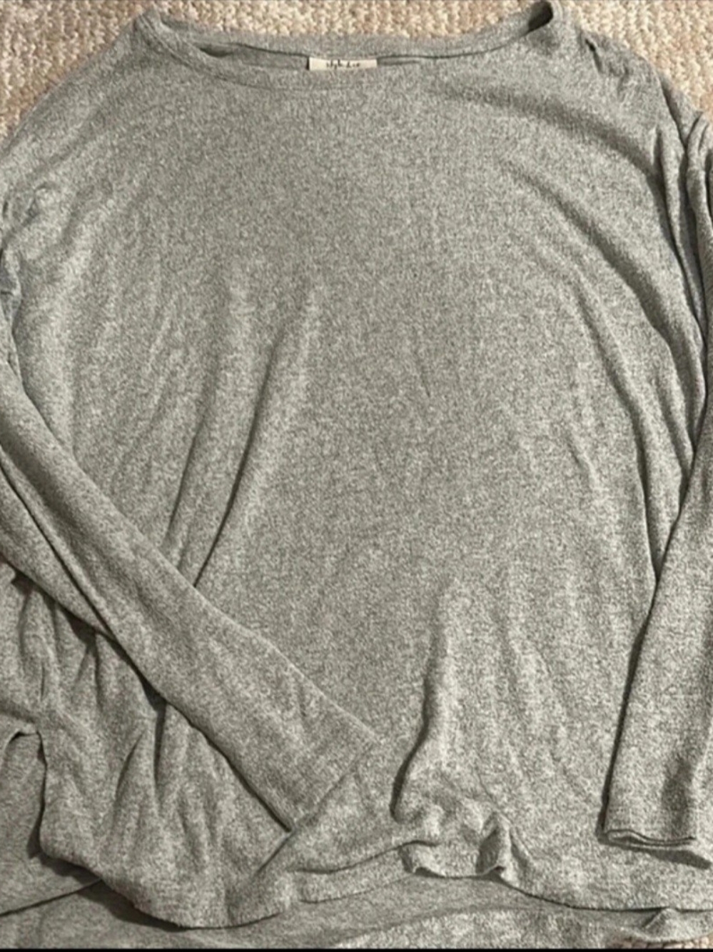 Style & Co. Heather Gray Long-Sleeve Tee